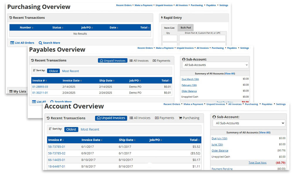 Change Account Dashboard Options