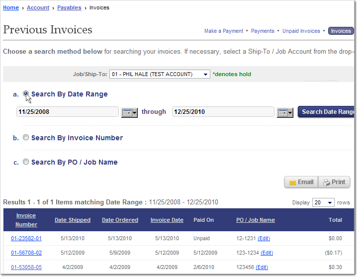 Search and Export Your Past Invoices