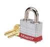 44906 - Padlock, Steel, 3/4" Shackle, Red Bumper, 1/Card - Ideal