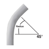 5133935 - 2-1/2" SCH40 45D 24"R PVC Elbow - PVC & Accessories