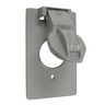 51550 - HBL 1G Vertical WP Cover 1.406 Diameter - Gray - Hubbell--Raco