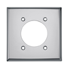 68 - Wallplate 2G SGL Rec W/2.1563" Hole Chrome - Eaton