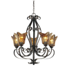 7125BG - 5-100M BG Chatsworth Chandelier W/ Amber Glass - Millennium