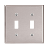 93072 - Wallplate 2G Toggle STD SS - Eaton Wiring Devices