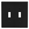 P2BK - Wallplate, 2-G, 2) Tog, BK - Wiring Device-Kellems