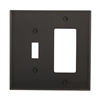 PJ126BK - Wallplate 2G Toggle/Deco Poly Mid BK - Eaton