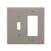 PJ126GY - Wallplate 2G Toggle/Deco Poly Mid Gy - Eaton