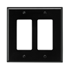 PJ262BK - Wallplate 2G Decorator Poly Mid BK - Eaton Wiring Devices