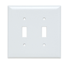 PJ2W - Plastic Wallplate JR Jumbo 2G 2 Toggle W/Out Line - Pass & Seymour/Legrand