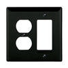 PJ826BK - Wallplate 2G Dup/Deco Combo Poly Mid BK - Eaton