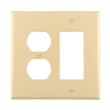 PJ826V - Wallplate 2G Dup/Deco Combo Poly Mid Iv - Eaton