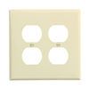 PJ82A - Wallplate 2G Duplex Poly Mid Al - Eaton Wiring Devices